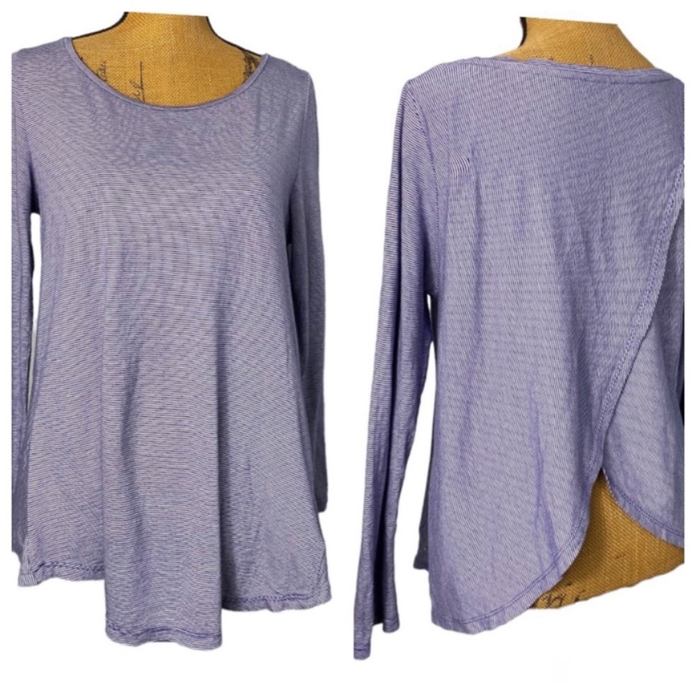 Calvin Klein Performance Striped Pima Cotton/Modal Light Casual Blouse Top XS